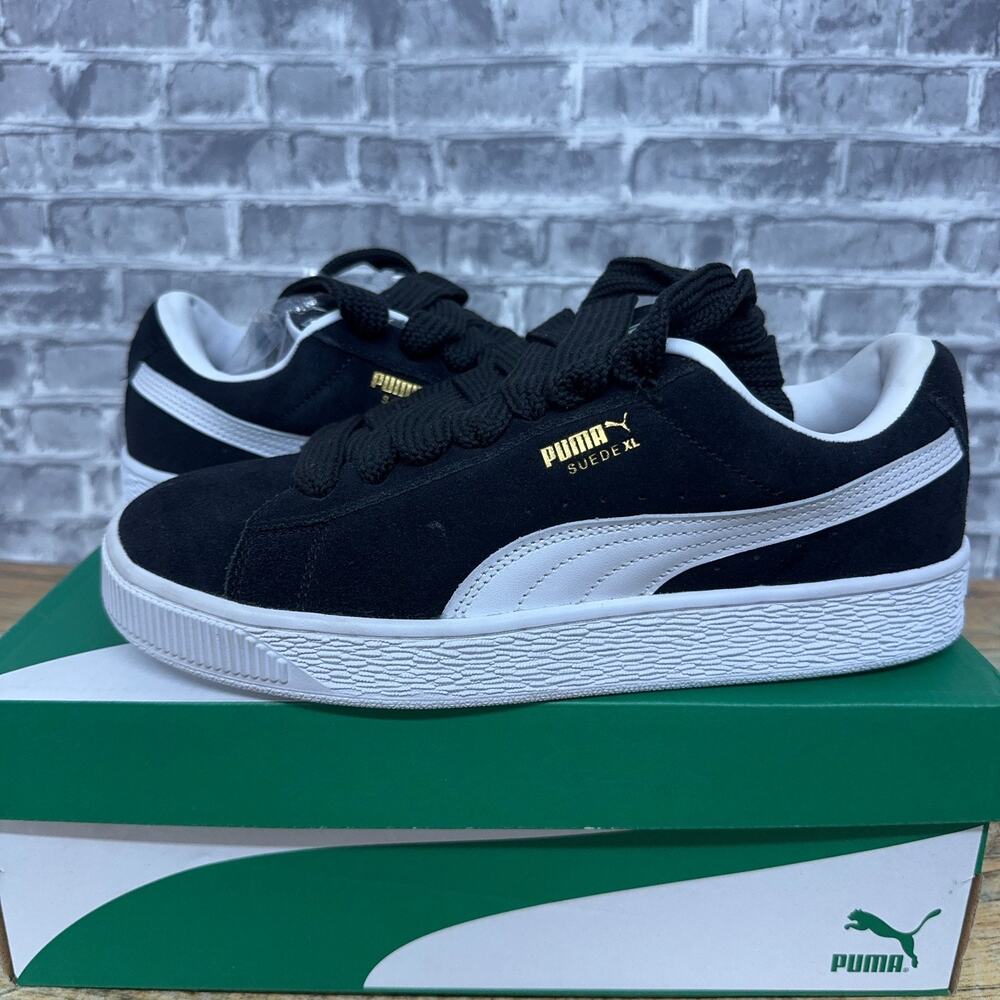 Puma Suede XL Lace Up Black White Sneakers Shoes 395205-02 Mens Size 13 New